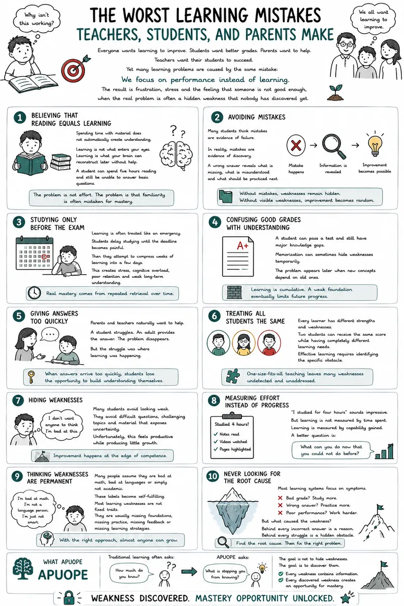 
                                The Worst Learning Mistakes Teachers, Students, and Parents Make                            