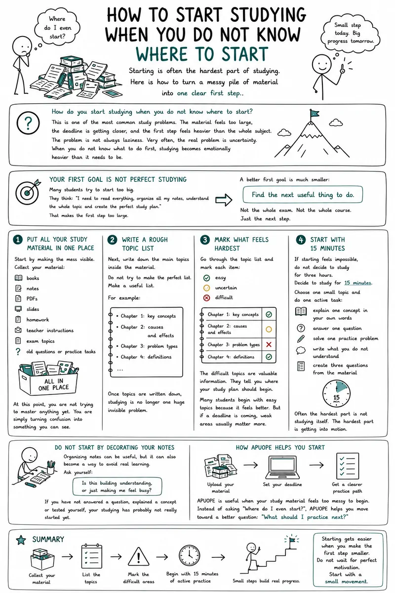 
                                How to Start Studying When You Do Not Know Where to Start                            